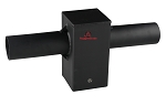 LED Double Tenon Adapter 1 - 3/4 view, black, powder-coated mounting bracket designed for pole installation